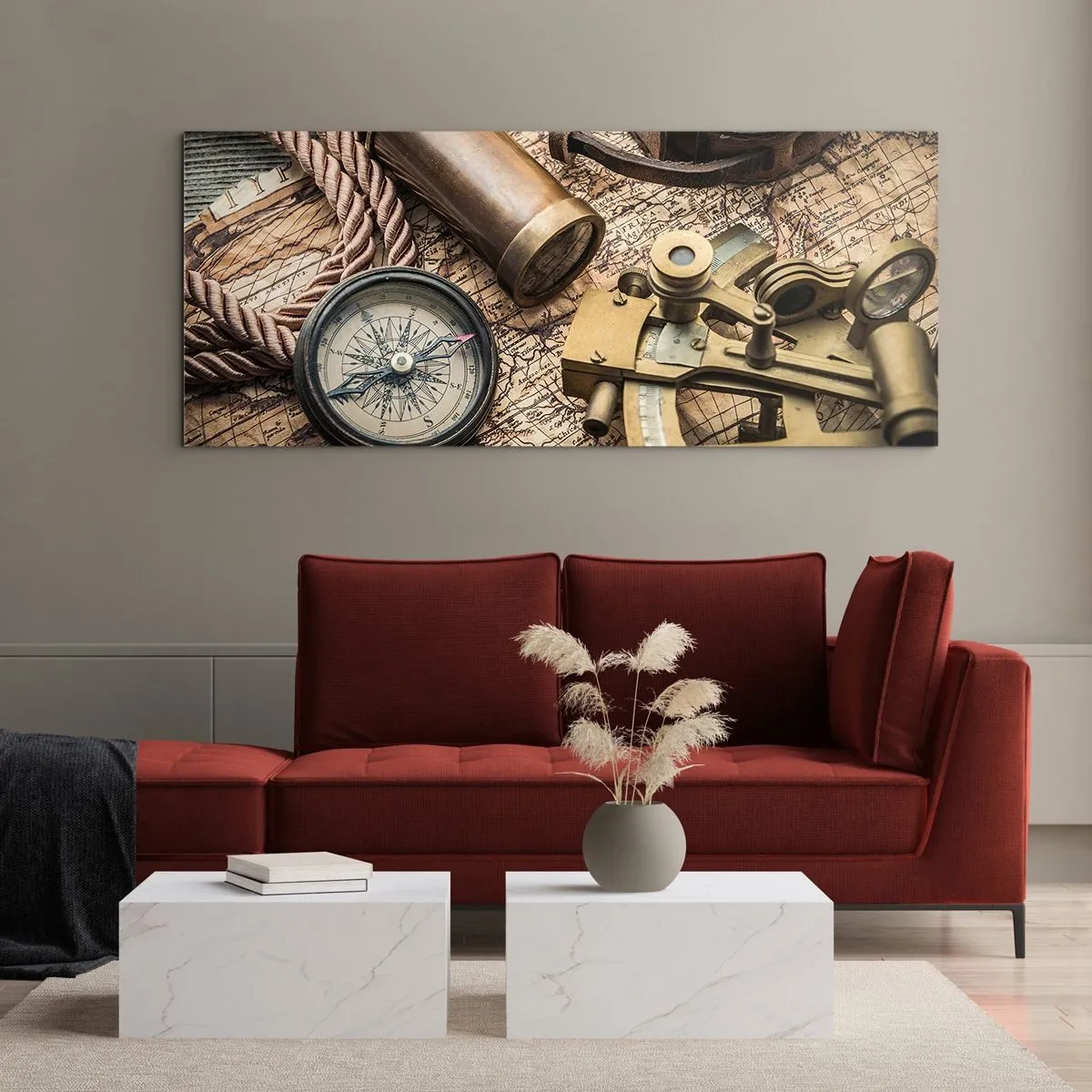 Impression sur verre - Image sur verre - Fixer un cap - 100x40 cm