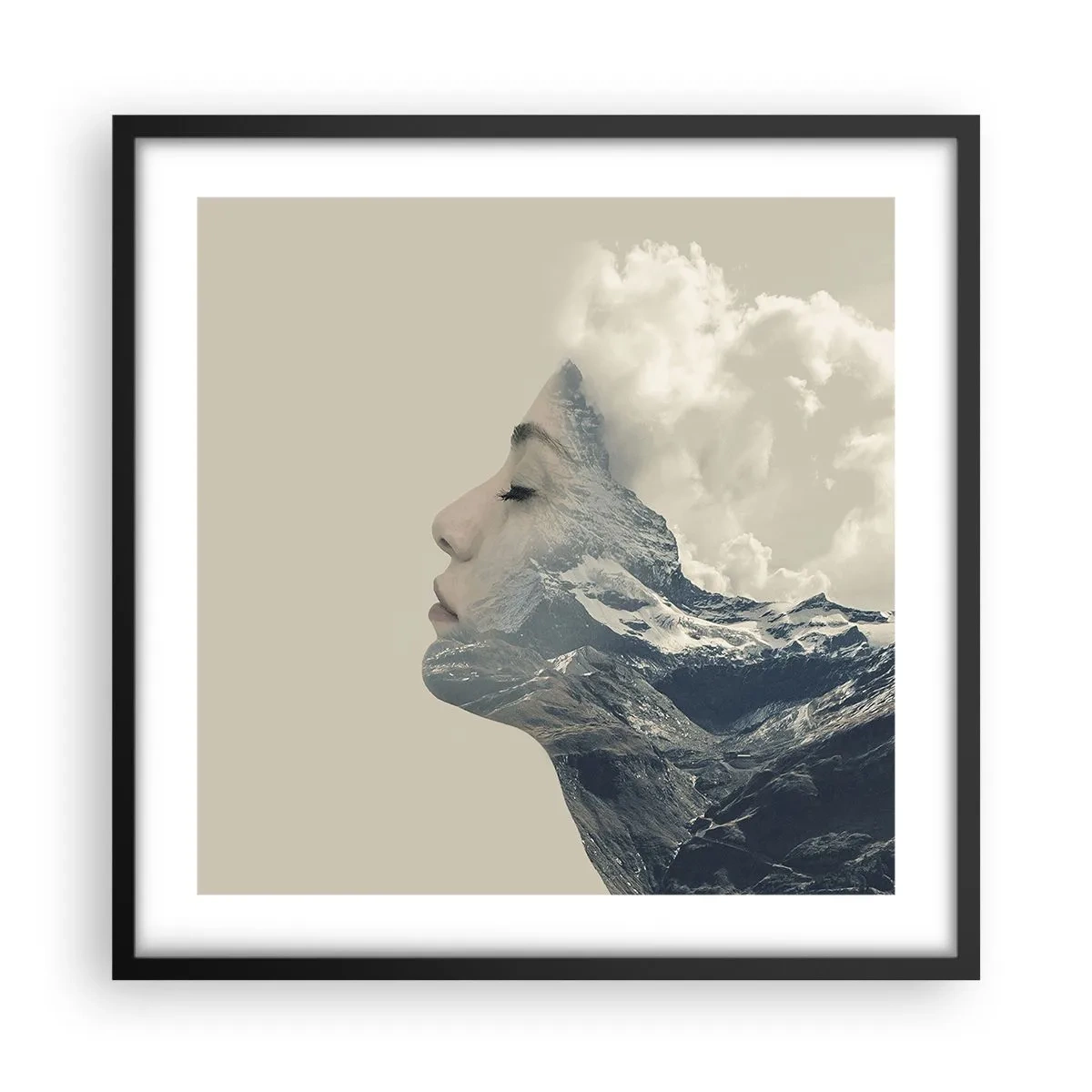 Affiche dans un cadre noir - Poster - La beauté des éléments - 50x50 cm