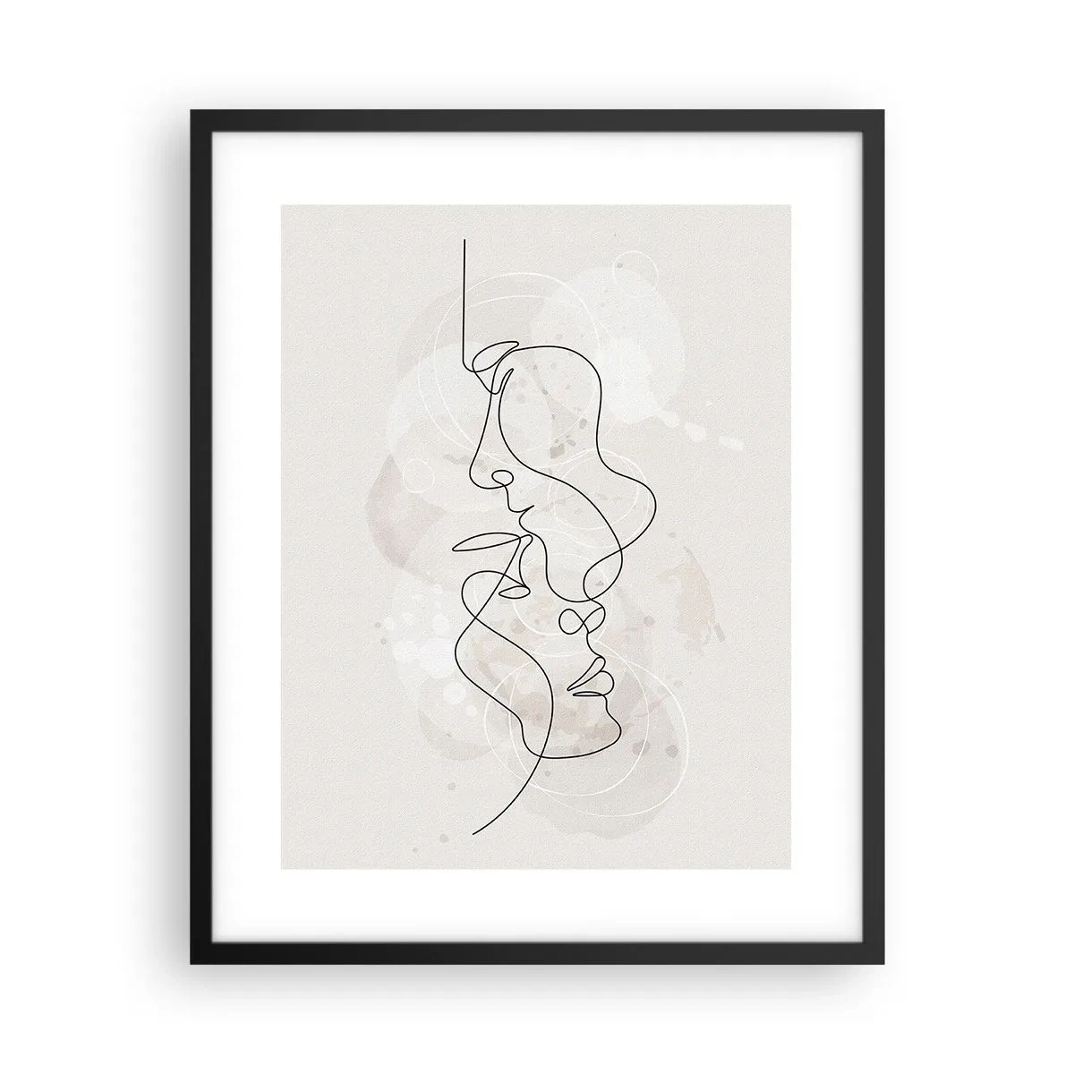 Affiche dans un cadre noir - Poster - Emmêlé dans une étreinte - 40x50 cm