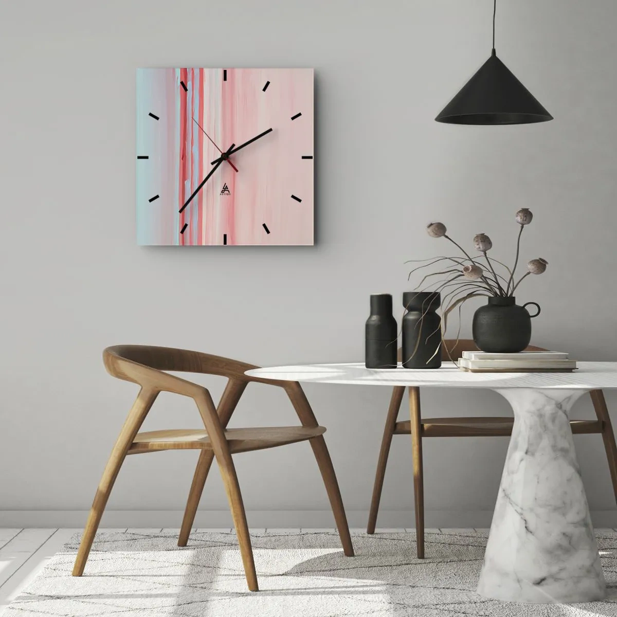 Horloge murale - Pendule murale - Abstraction à l'aube - 40x40 cm