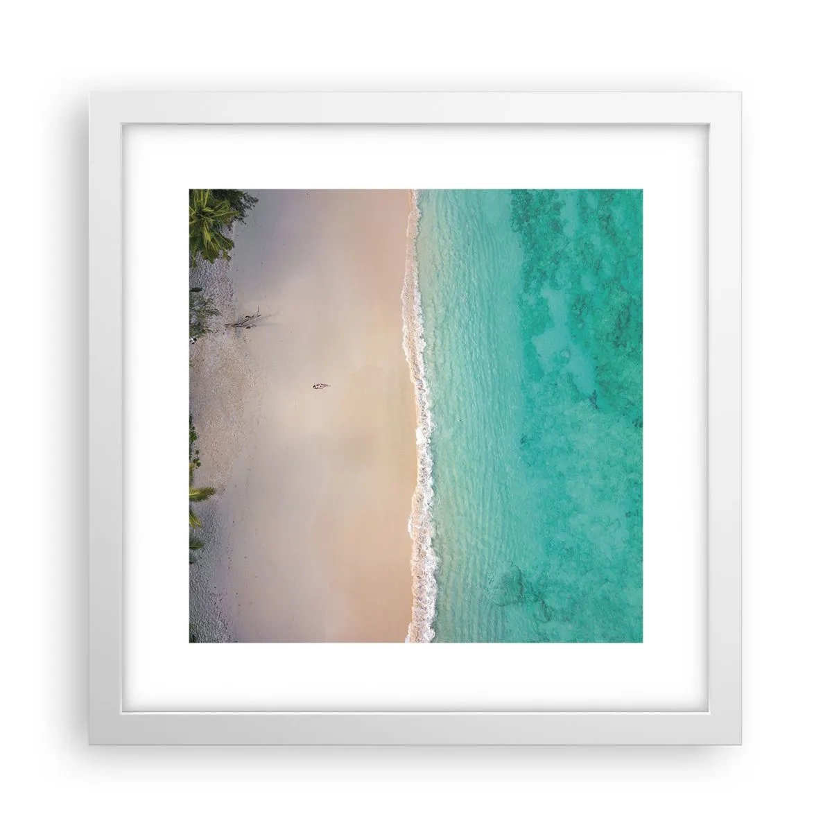 Affiche dans un cadre blanc - Poster - Plage paradisiaque - 30x30 cm