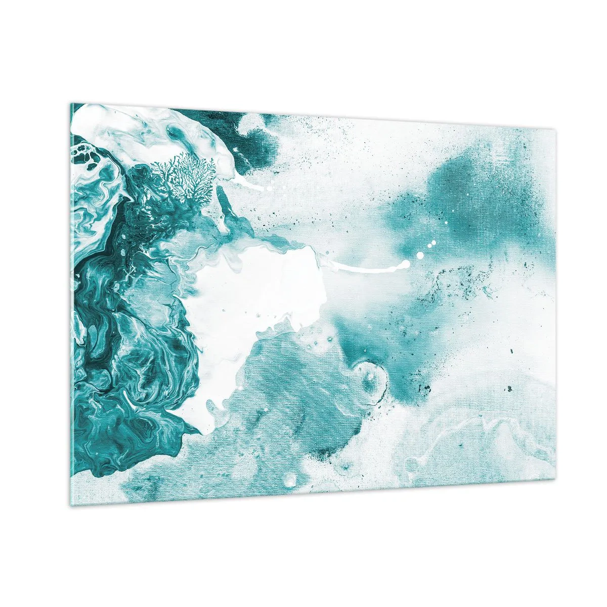 Impression sur verre - Image sur verre - Bassins abstraits de bleu sur un fond de verre - 100x70cm - Marécage bleu - Décoration murale moderne pour le salon et la chambre ARTTOR