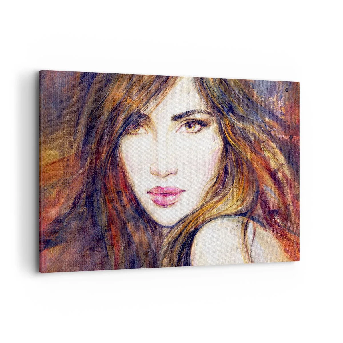 Impression sur toile - Image sur toile - Portrait d'une femme dans un style pictural - 120x80cm - Un sou pour vos pensées - Décoration murale moderne pour le salon et la chambre ARTTOR