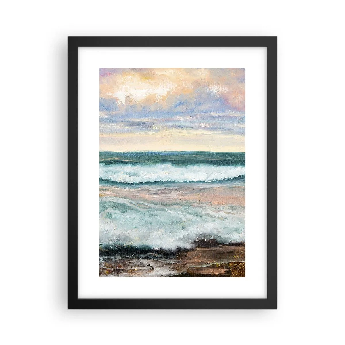 Affiche dans un cadre noir - Poster - Ici tu adouciras ton âme - 30x40 cm