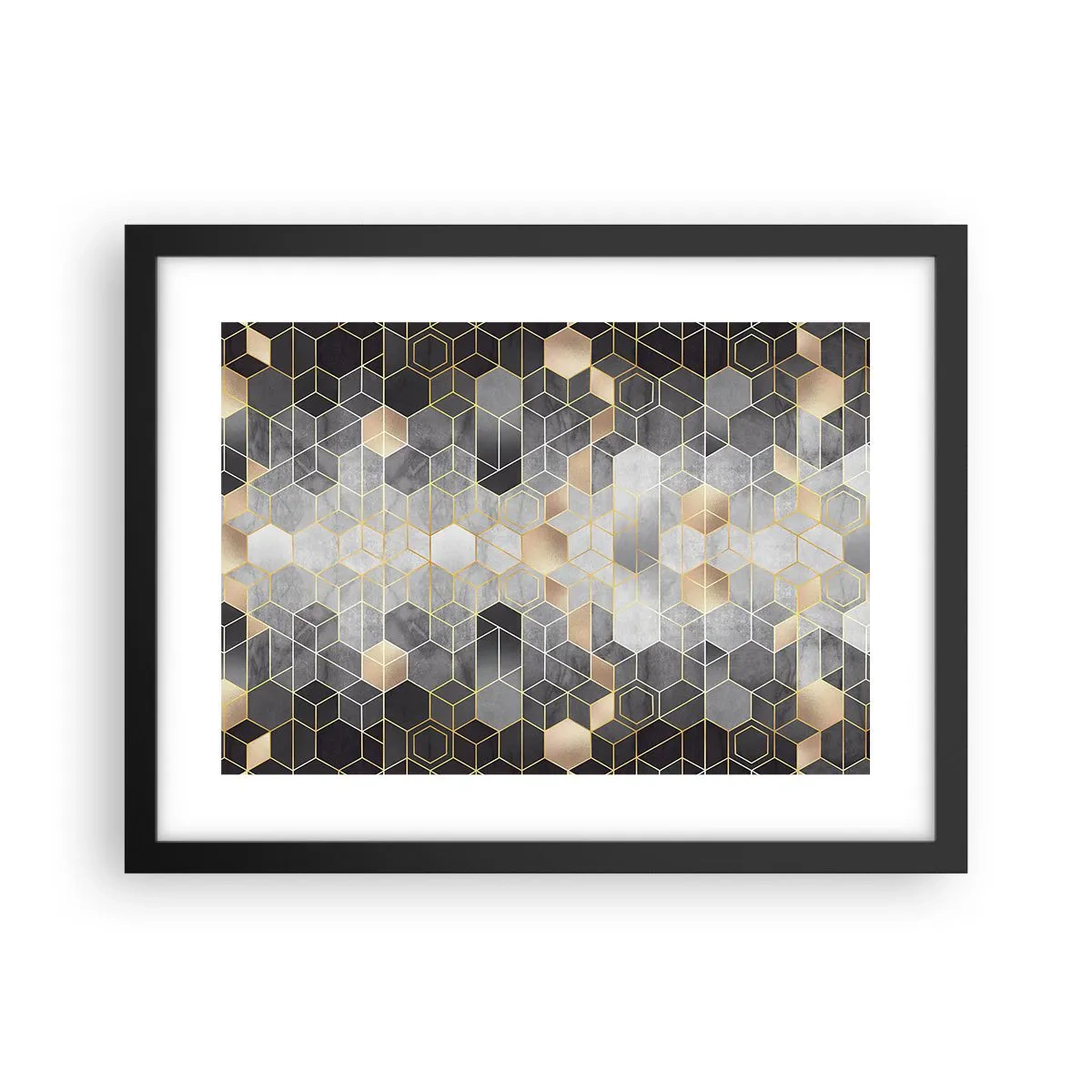 Affiche dans un cadre noir - Poster - Composition de diamants - 40x30 cm