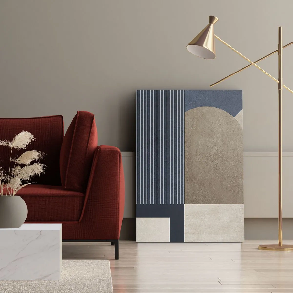 Impression sur toile - Image sur toile - Composition simple et en rondeur - 65x120 cm