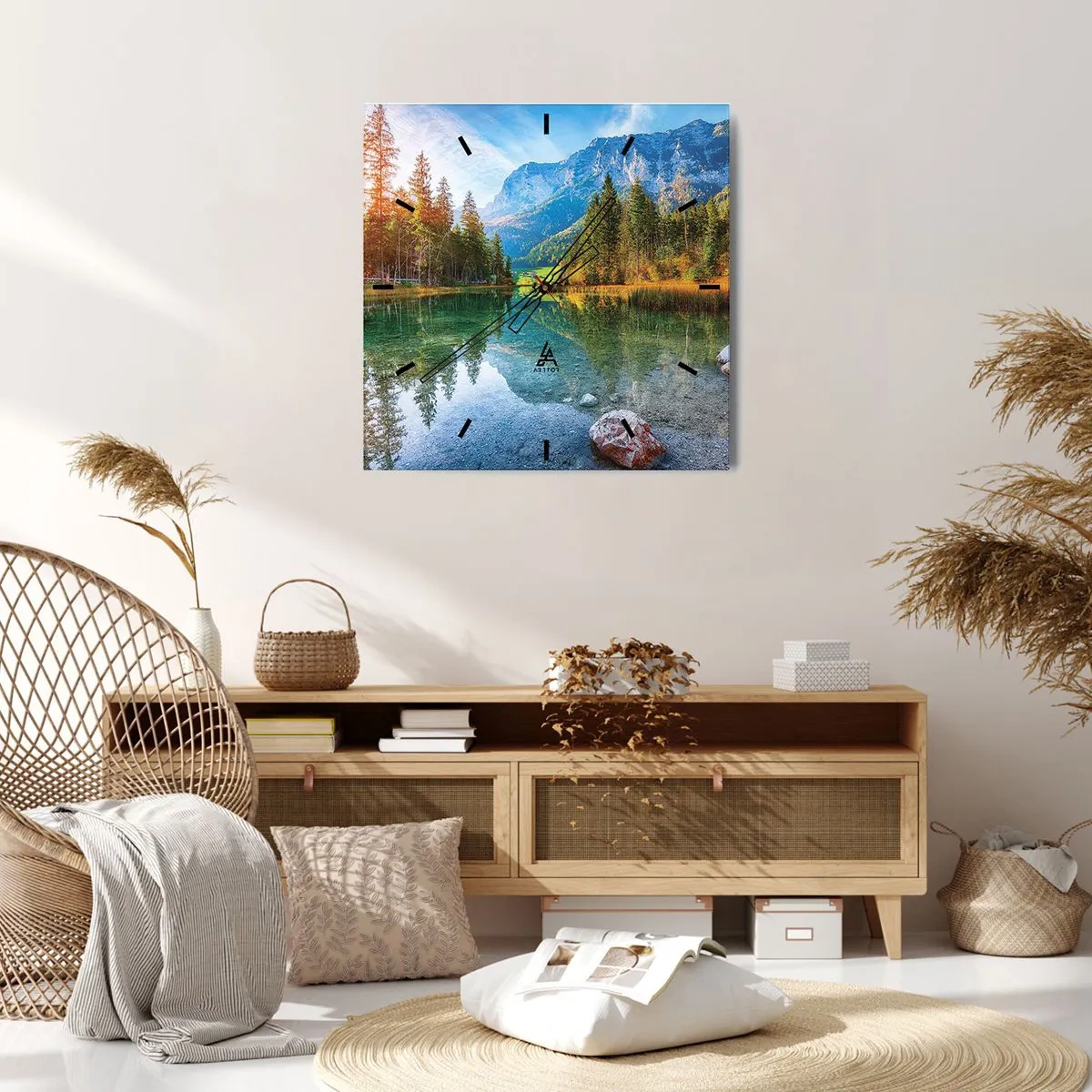Horloge murale - Pendule murale - Douceur automnale - 40x40 cm