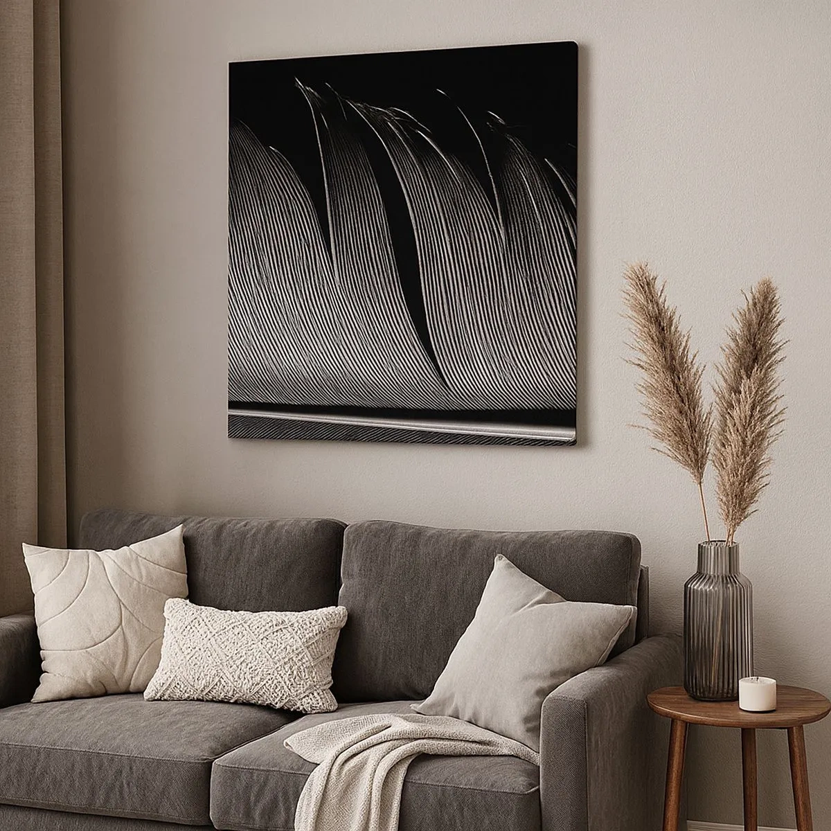 Impression sur toile - Image sur toile - La plume – un design magnifique - 30x30 cm