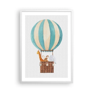 Affiche dans un cadre blanc - Poster - Voyage fantastique - 50x70 cm