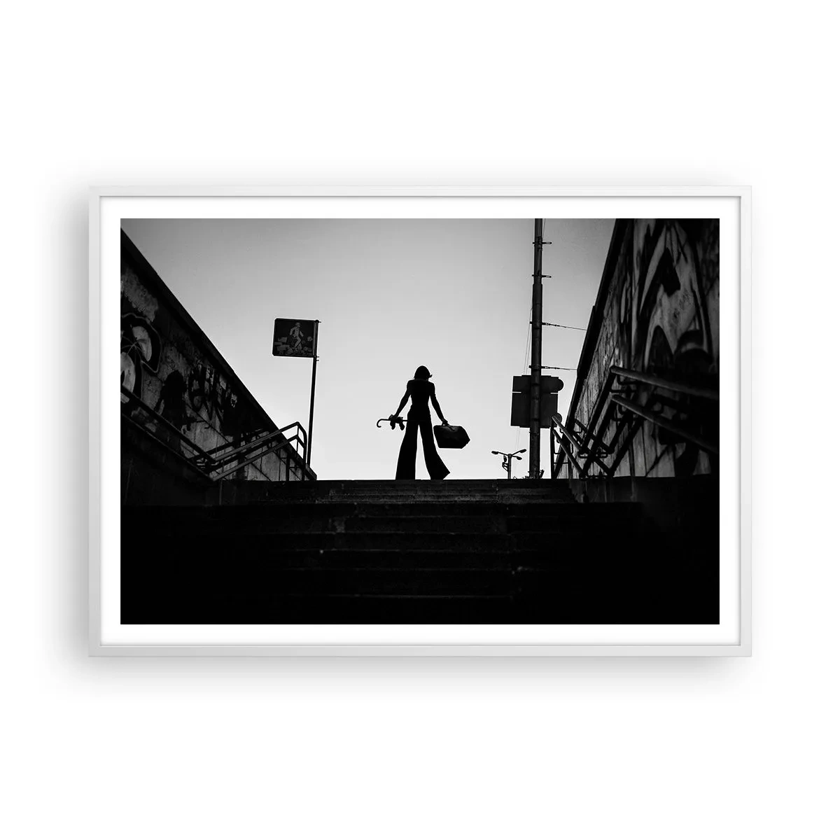 Affiche dans un cadre blanc - Poster - Pèlerinage urbain - 100x70 cm