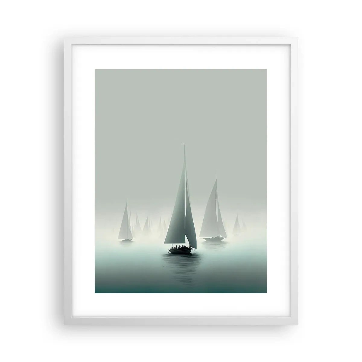Affiche dans un cadre blanc - Poster - Fait de brouillard - 40x50 cm