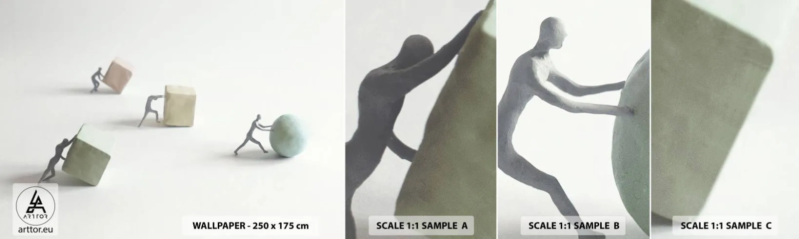 Échantillon de Papier Peint Autocollant Deluxe Sticker - Rien que la vie - Abstraction, Personnes, Travail - 100x30 cm