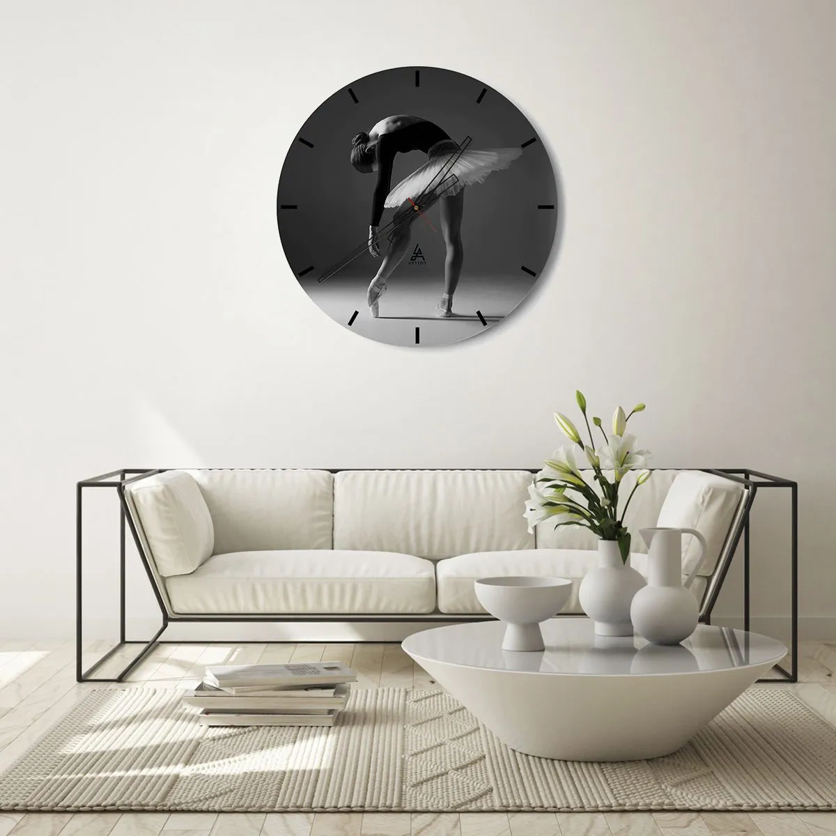 Horloge murale - Pendule murale - Belle ballerine - 40x40 cm