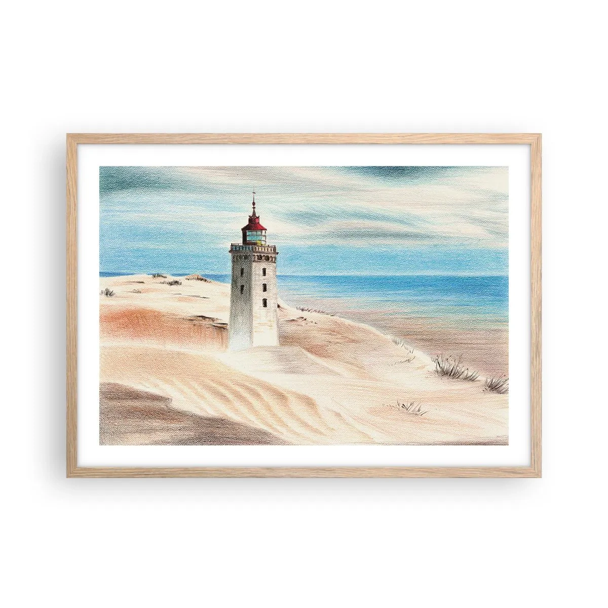 Affiche dans un chêne clair - Poster - Toujours regarder la mer - 70x50 cm
