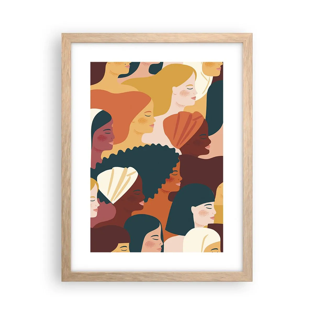 Affiche dans un chêne clair - Poster - Uniquement la féminité - 30x40 cm