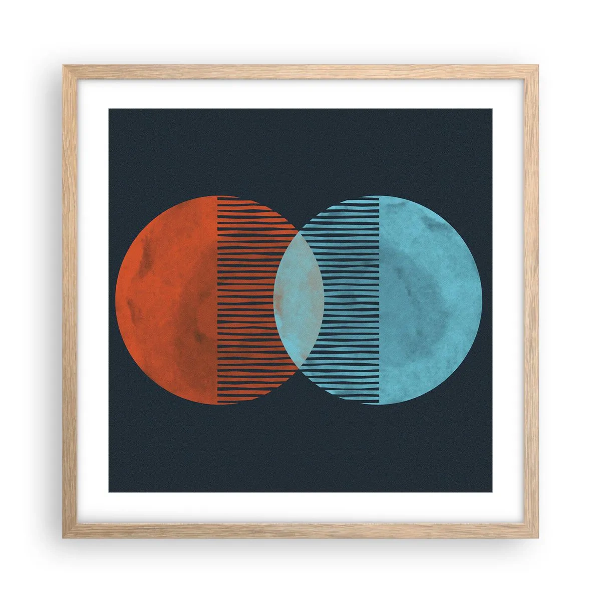 Affiche dans un chêne clair - Poster - Fantaisie astronomique - 50x50 cm