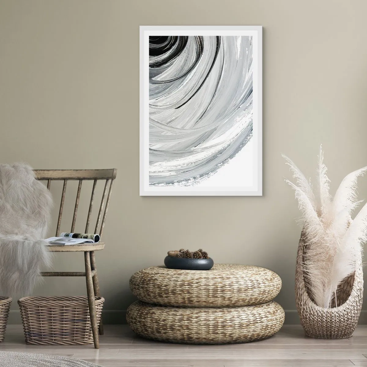 Affiche dans un cadre blanc - Poster - Composition orbitale - 50x70 cm