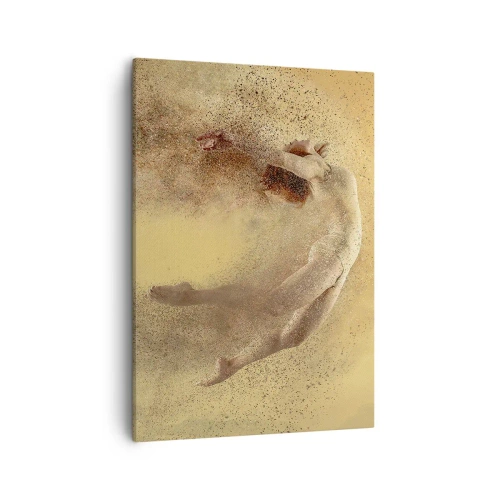 Impression sur toile - Image sur toile - Une figure en mouvement dynamique avec un effet de désintégration - 50x70cm - Dans le ravissement de la danse - Décoration murale moderne pour le salon et la chambre ARTTOR