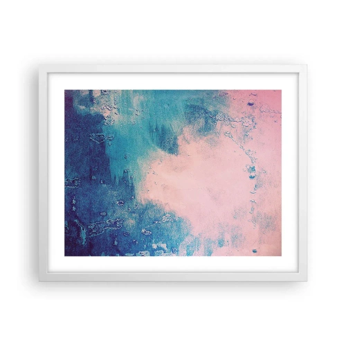 Affiche dans un cadre blanc - Poster - Etreintes bleues - 50x40 cm