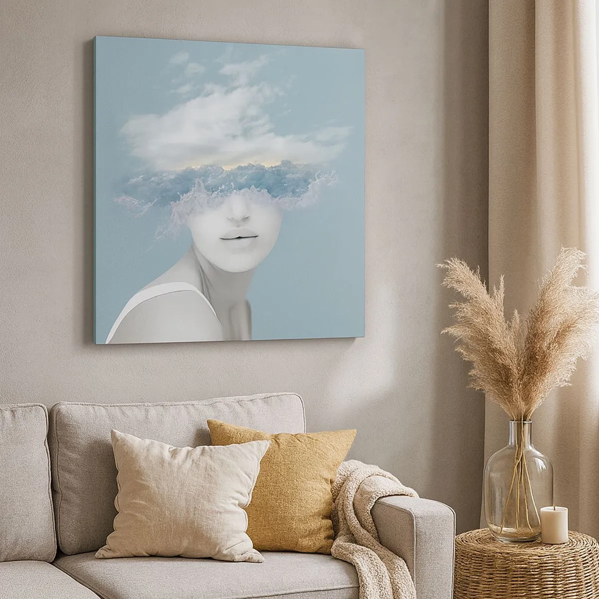 Impression sur toile - Image sur toile - La tête dans les nuages - 30x30 cm