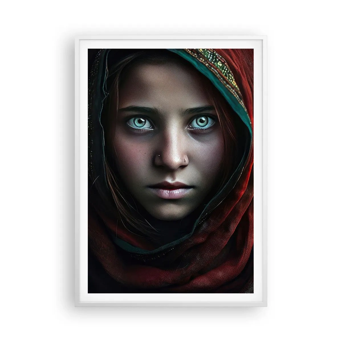 Affiche dans un cadre blanc - Poster - Princesse orientale - 70x100 cm