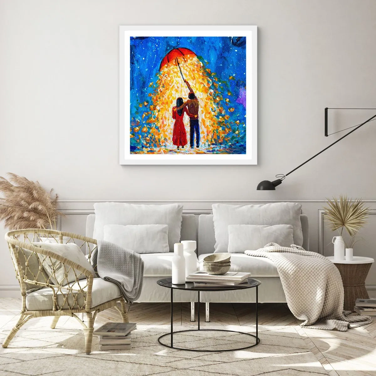 Affiche dans un cadre blanc - Poster - La magie d'une soirée pluvieuse ? - 30x30 cm