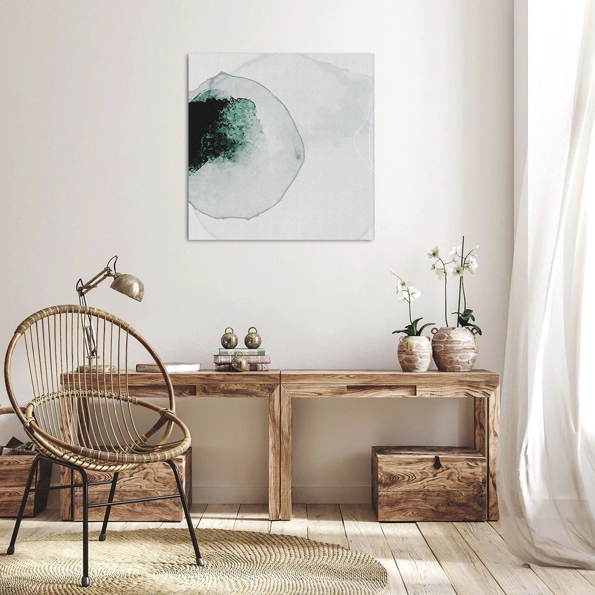 Impression sur toile - Image sur toile - Dans une goutte d'eau - 70x70 cm