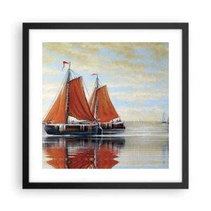 Affiche dans un cadre noir - Poster - He, navigue, marin - 40x40 cm