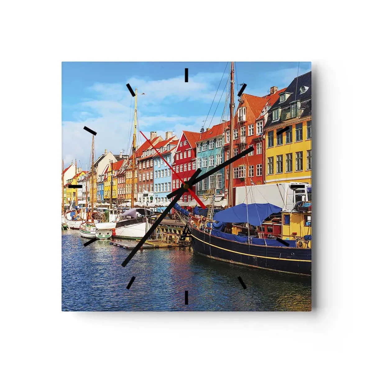Horloge murale - Pendule murale - Quai joyeux - 40x40 cm