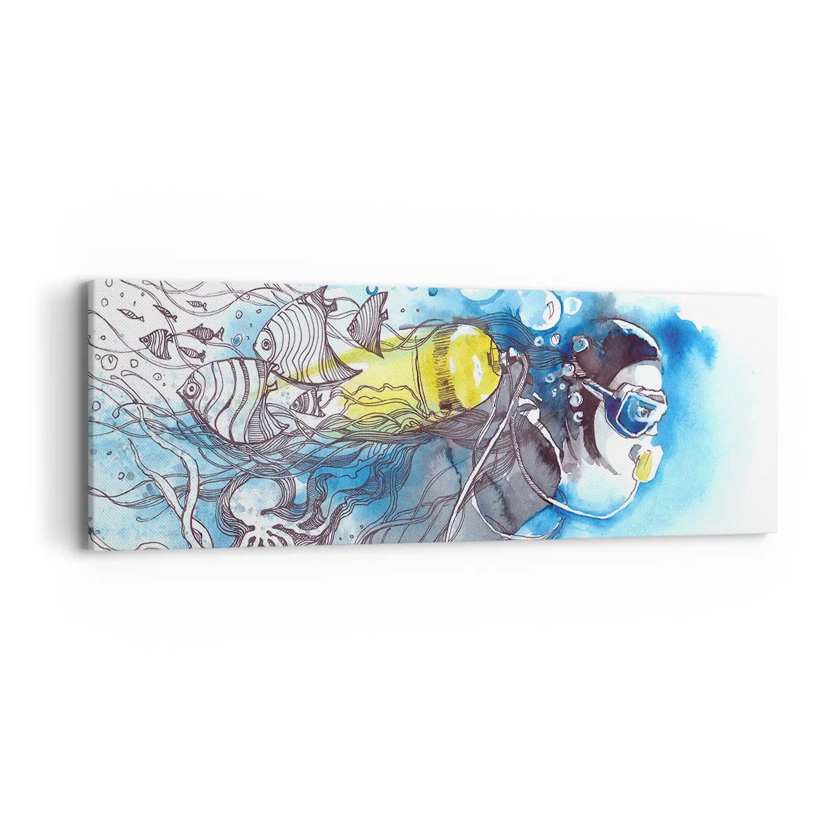Impression sur toile - Image sur toile - Le grand bleu - 90x30 cm