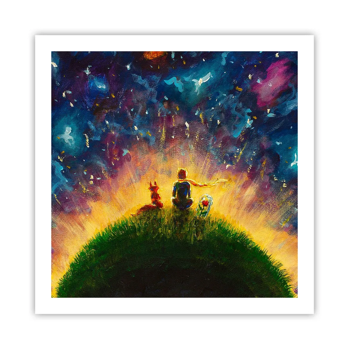 Affiche - Poster - Amour et amitié - le monde entier - 60x60 cm