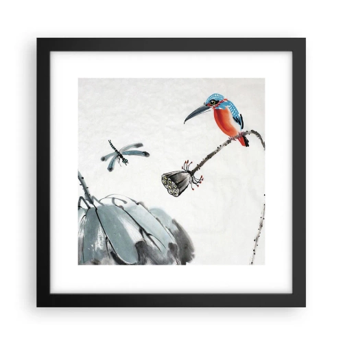 Affiche dans un cadre noir - Poster - La vie du champ - 30x30 cm