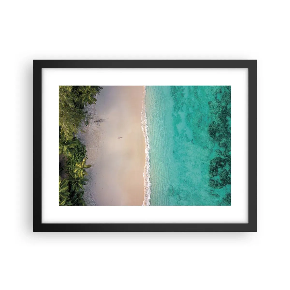 Affiche dans un cadre noir - Poster - Plage paradisiaque - 40x30 cm