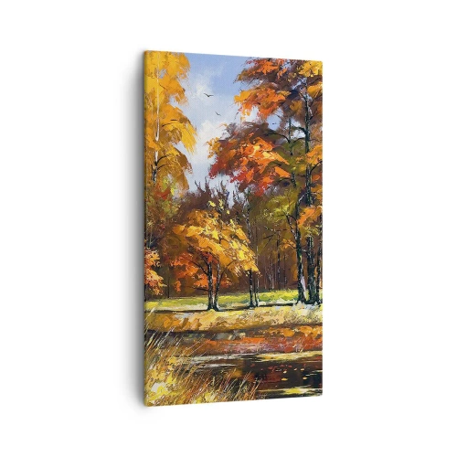 Impression sur toile - Image sur toile - Paysage en or et bronze - 45x80 cm