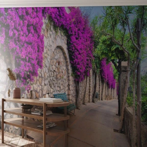 Papier peint sur mesure Premium Sand - Rencontrons-nous au plus vite - Ville, Fleurs, Italie