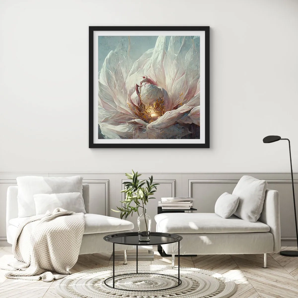 Affiche dans un cadre noir - Poster - Il fleurit une fois tous les cent ans - 60x60 cm