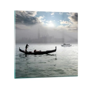 Impression sur verre - Image sur verre - Une ville fabuleuse faite d'eau et de brouillard - 60x60 cm