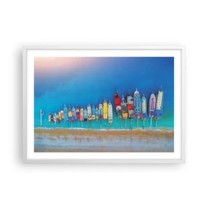 Affiche dans un cadre blanc - Poster - Une vue à vol d'oiseau - 70x50 cm