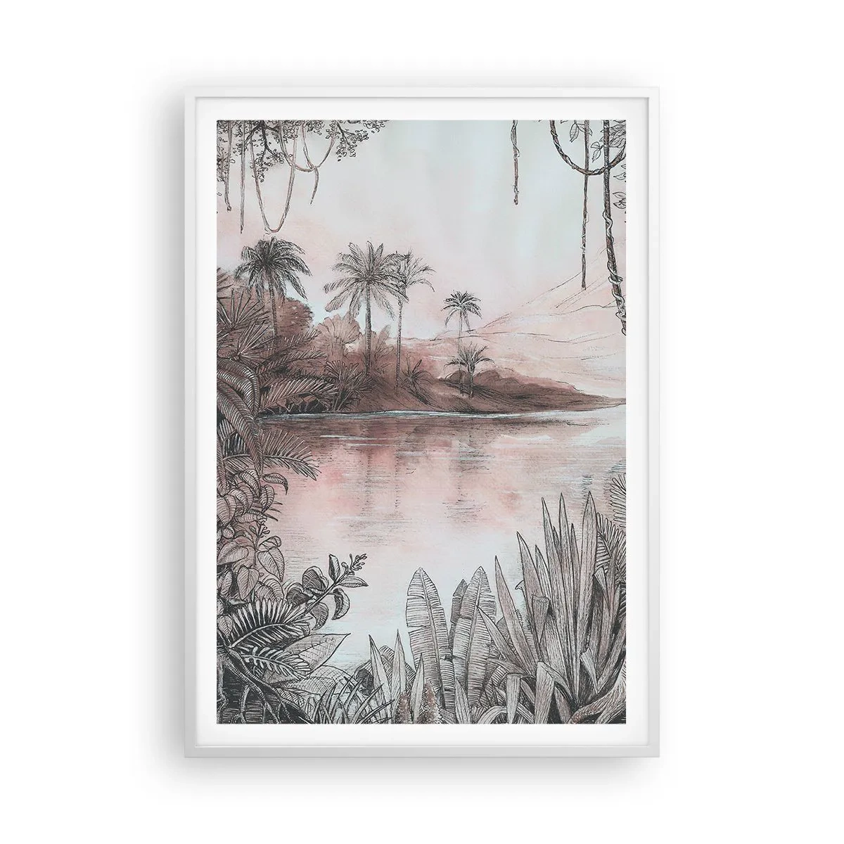 Affiche dans un cadre blanc - Poster - Journal d'un explorateur du XIXe siècle - 70x100 cm
