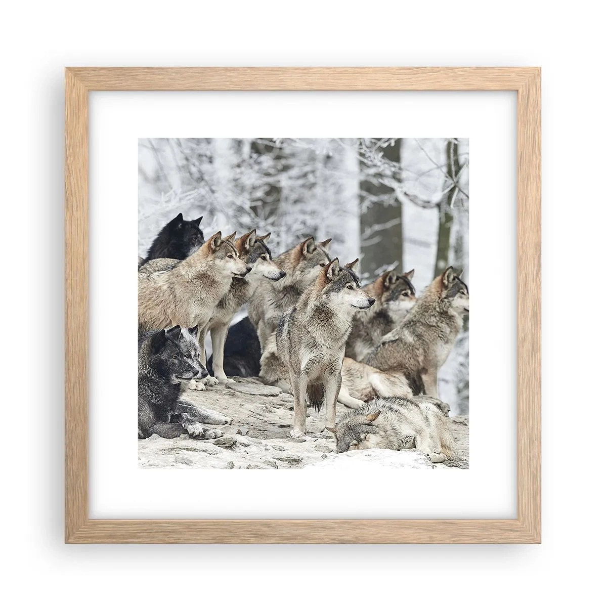 Affiche dans un chêne clair - Poster - Famille et amis - 30x30 cm