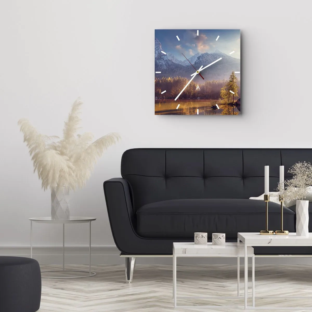 Horloge murale - Pendule murale - Dans les montagnes et les vallées - 40x40 cm