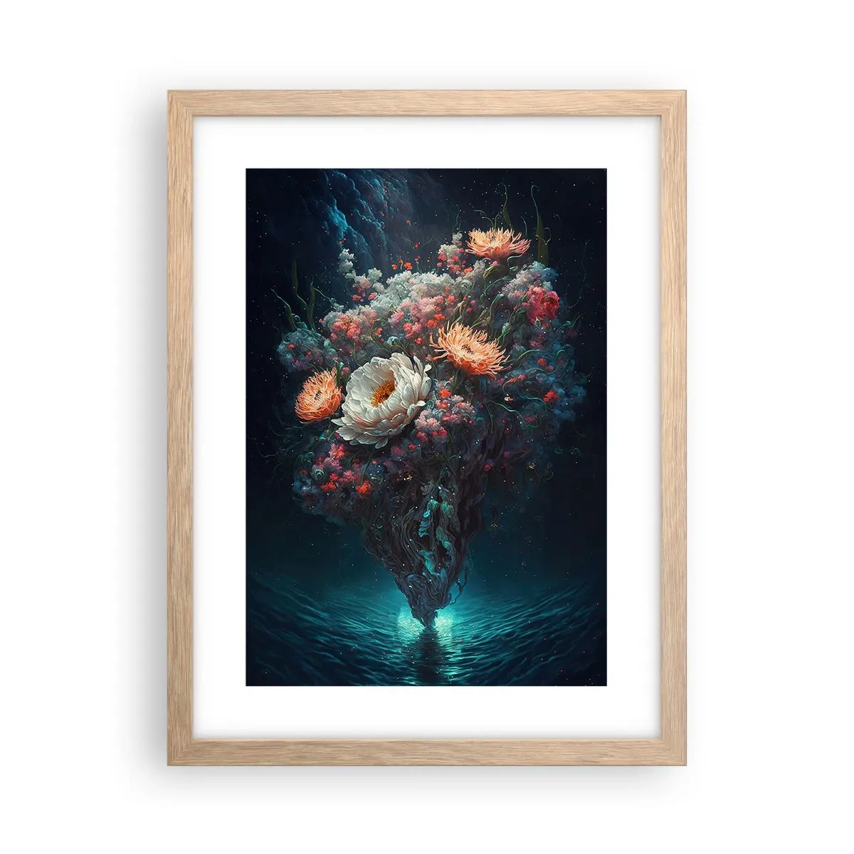 Affiche dans un chêne clair - Poster - Un étrange jardin - 30x40 cm