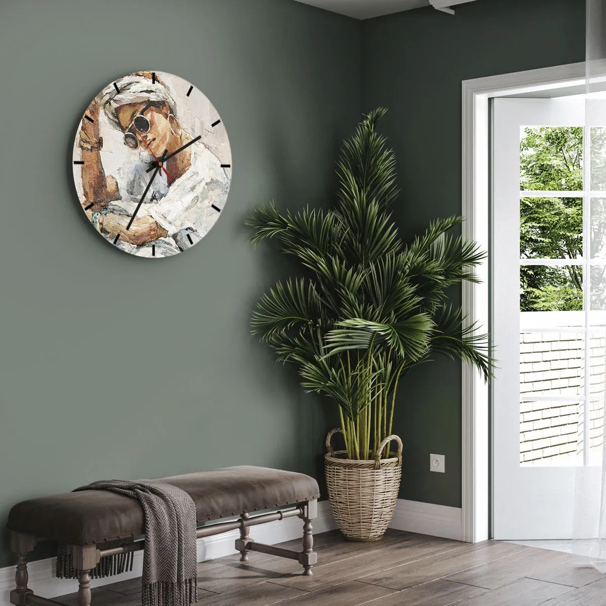 Horloge murale - Pendule murale - Portrait en plein soleil - 40x40 cm