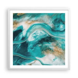 Affiche dans un cadre blanc - Poster - Rivière d'or - 60x60 cm