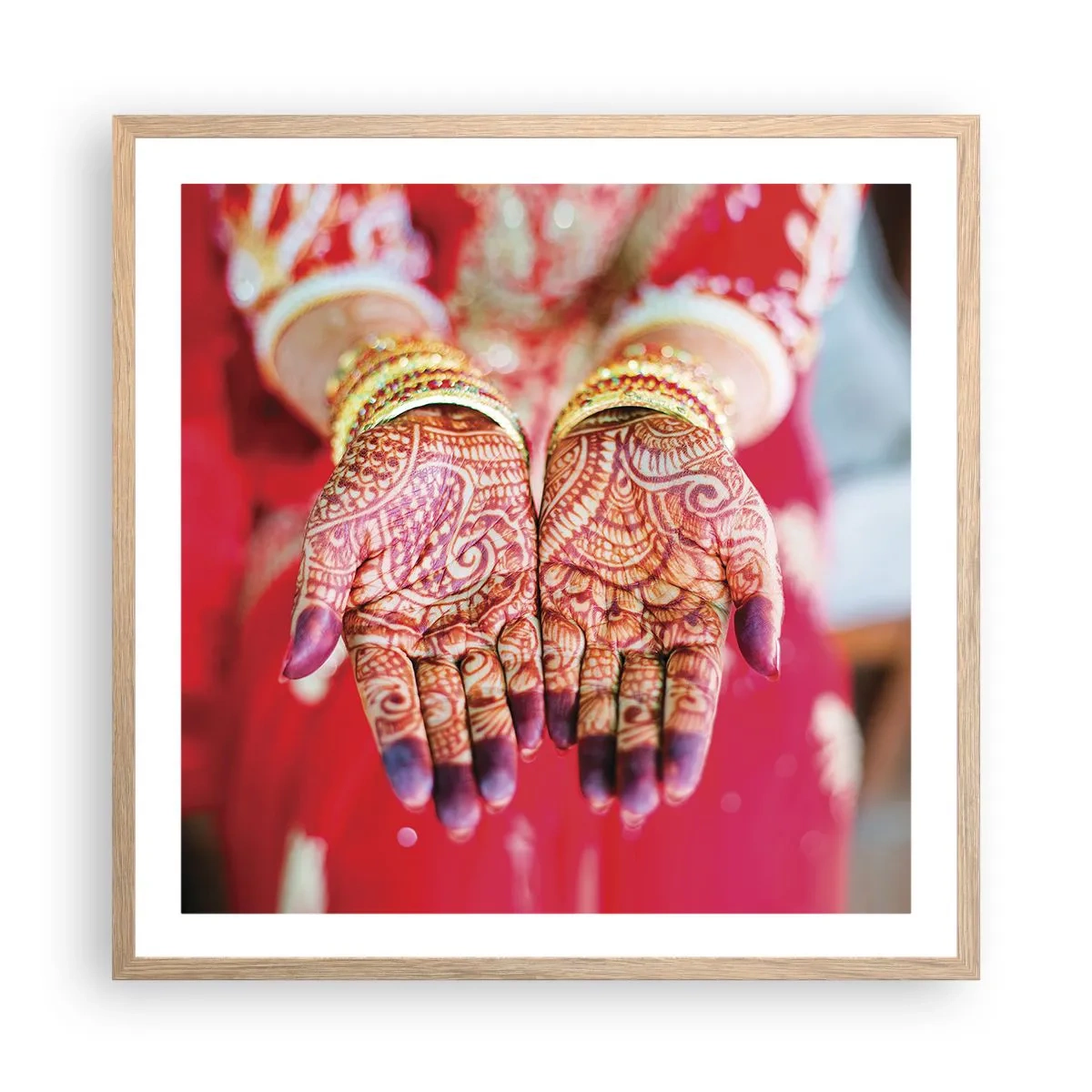 Affiche dans un chêne clair - Poster - Prêt à saisir votre chance - 60x60 cm