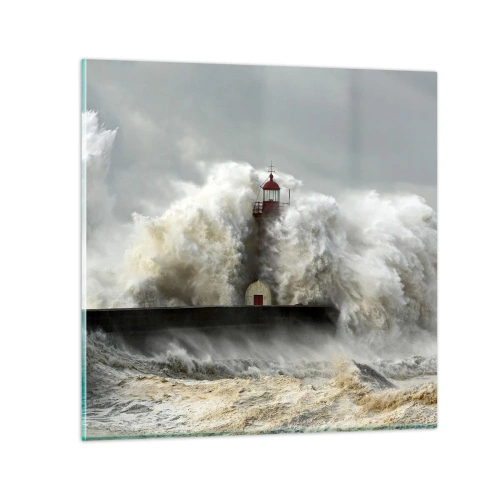Impression sur verre - Image sur verre - La colère de l'océan - 30x30 cm