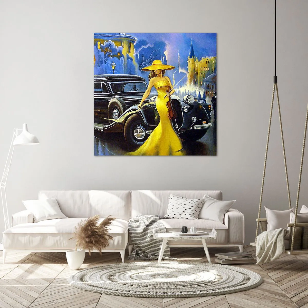 Impression sur toile - Image sur toile - Nocturne pour violon et amour - 50x50 cm