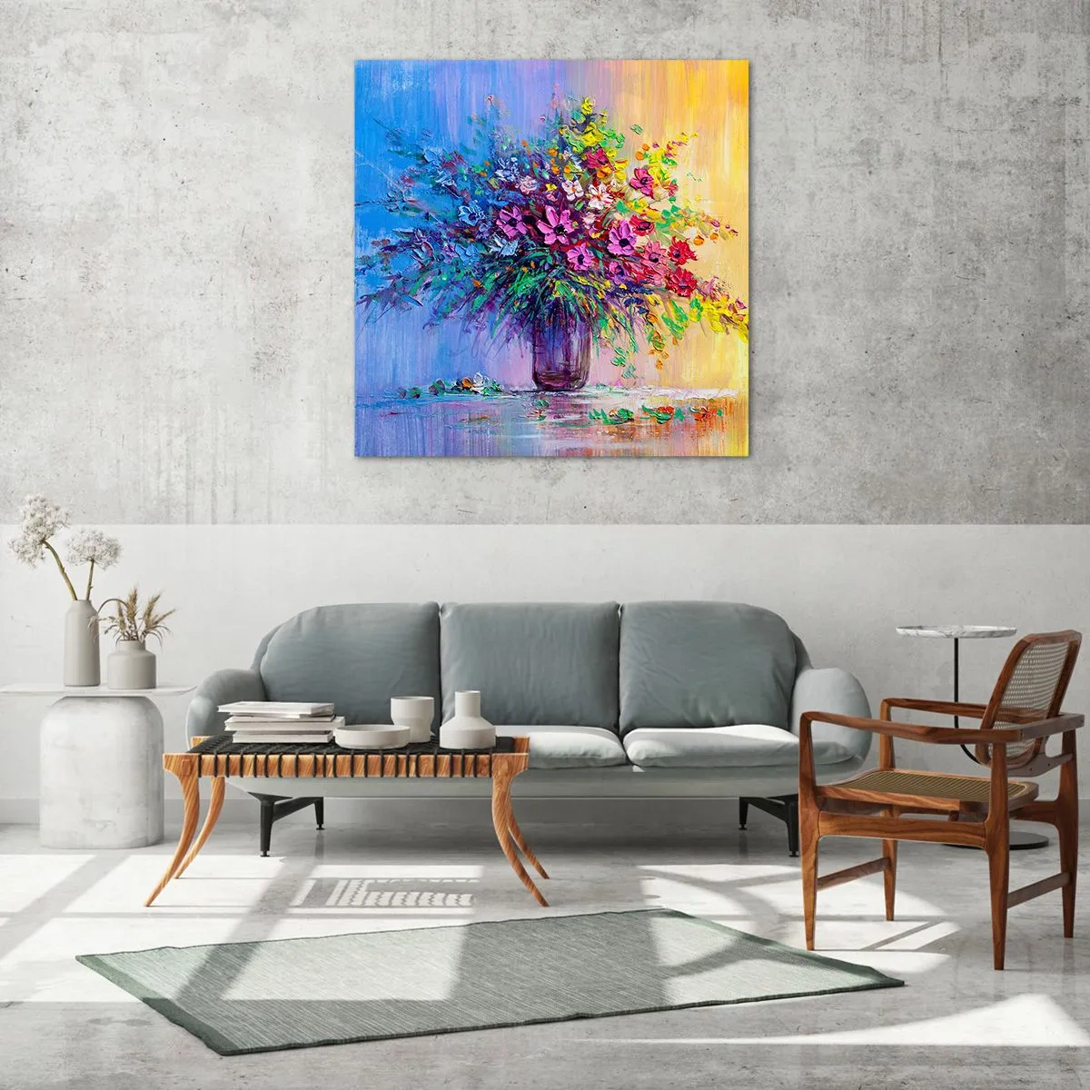 Impression sur verre - Image sur verre - Cadeau d'été de la prairie - 70x70 cm