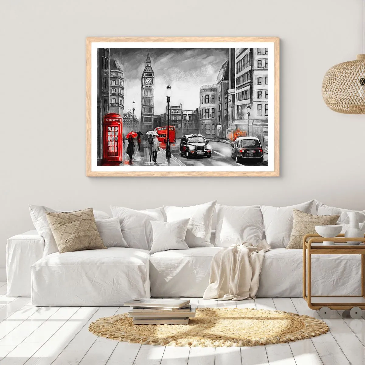 Affiche dans un chêne clair - Poster - Pas du tout une ville grise - 70x50 cm