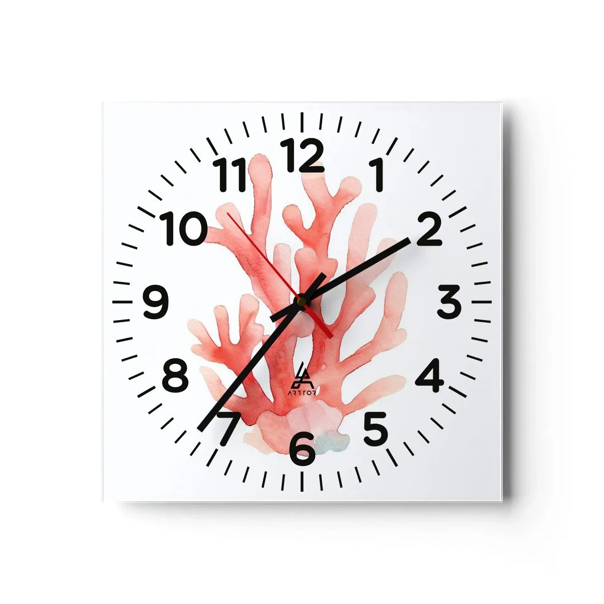 Horloge murale - Pendule murale - Corail couleur corail - 40x40 cm